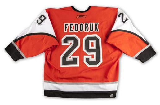 2006/07 Todd Fedoruk Game Worn Philadelphia Flyers Home Jersey (Flyers/MeiGray)